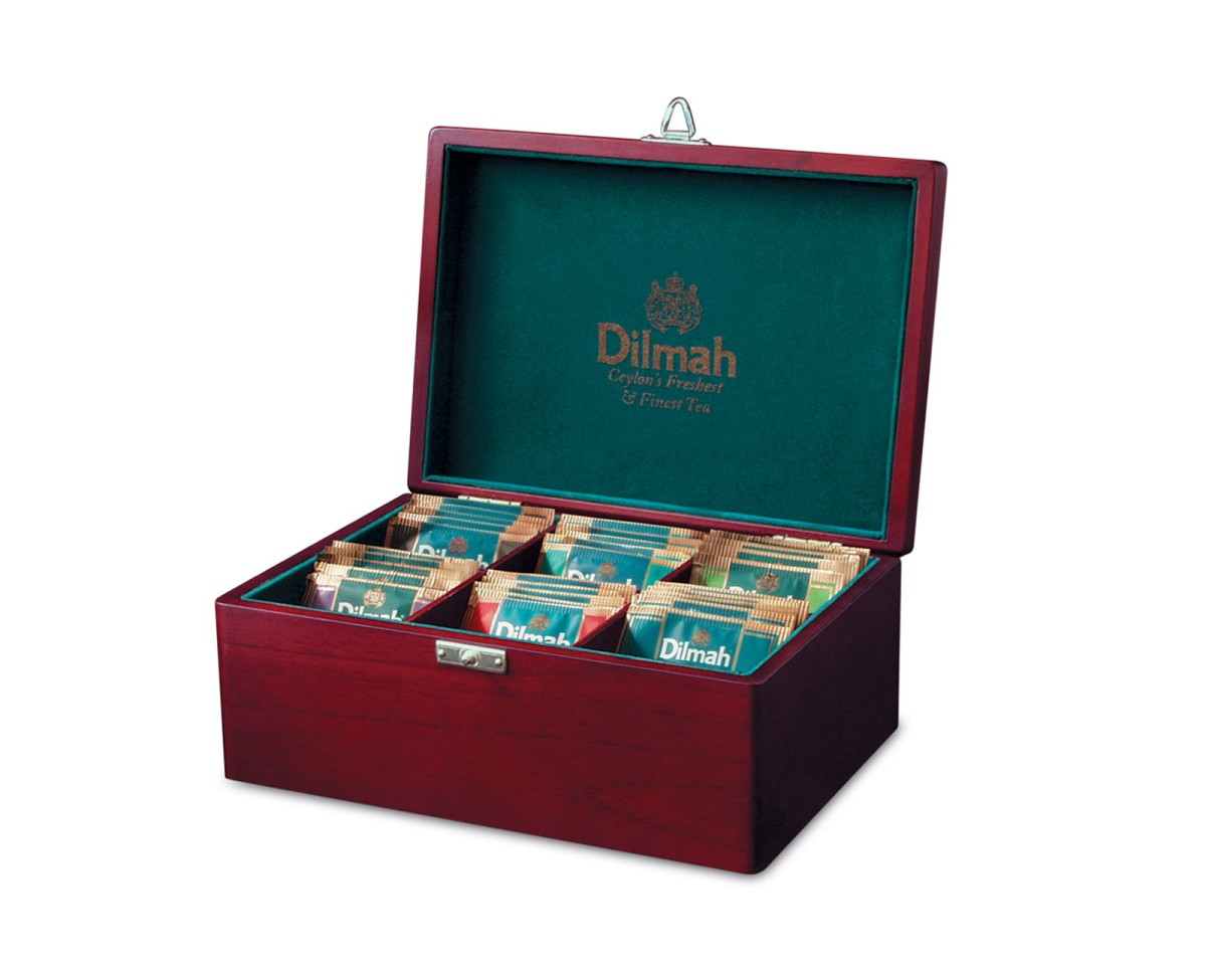 Herbaciane zestawy - Dilmah Luxury Presenter [60x2g] - Zestaw herbat czarnych i Earl Grey w skrzynce (po 10 kopert z 6 rodzajów) - 60 torebek ekspresowych 2g z zawieszką w kopercie 1