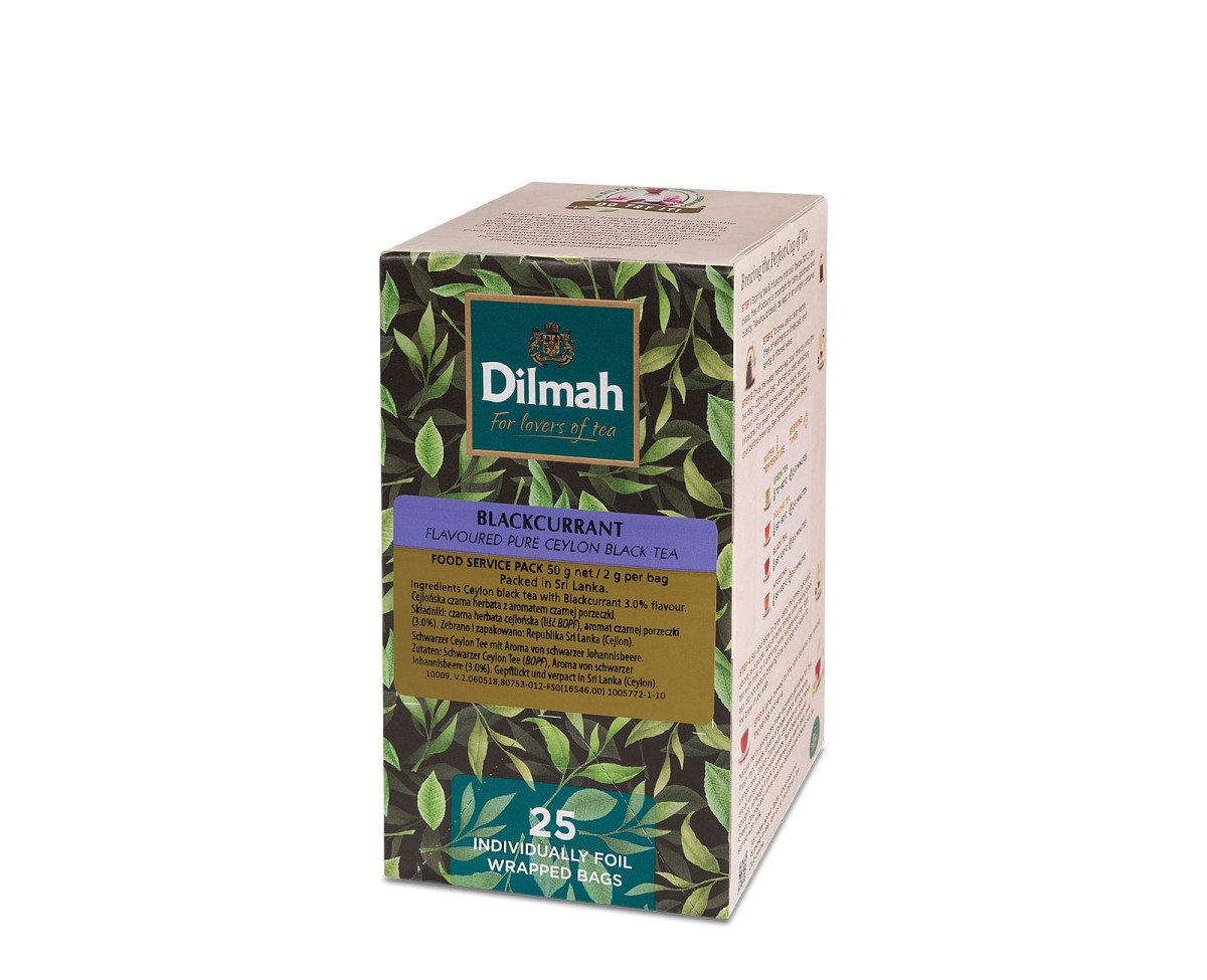 Cejlońska czarna herbata z aromatem czarnej porzeczki. Dilmah Blackcurrant [25x2g]