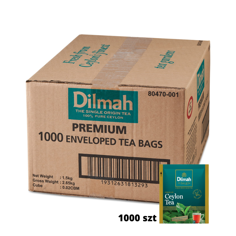 Herbaty czarne w kopertach - Dilmah Premium Tea [1000x1,5g] Klasyczna czarna herbata cejlońska - 1000 torebek ekspresowych 1,5g z zawieszką w kopercie 1