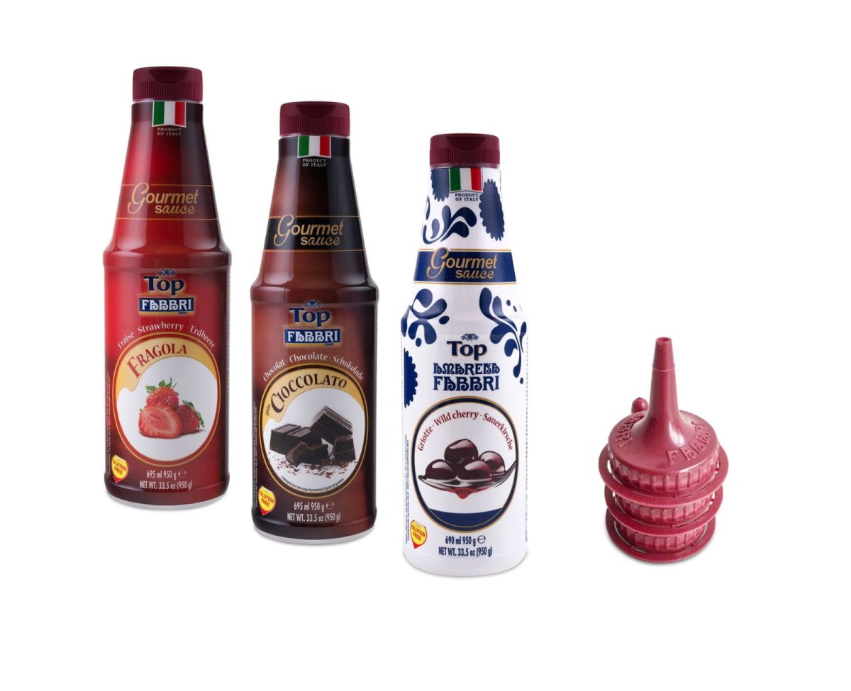 Sosy Fabbri Gourmet Sauce Top - zestaw 3 sosów + nasadki GRATIS 1