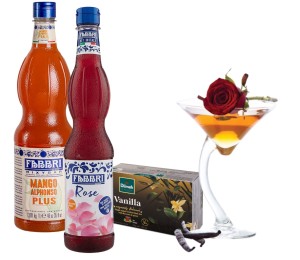 Zestaw produktów do stworzenia herbacianego mocktailu Dilmah Sweet Valentine