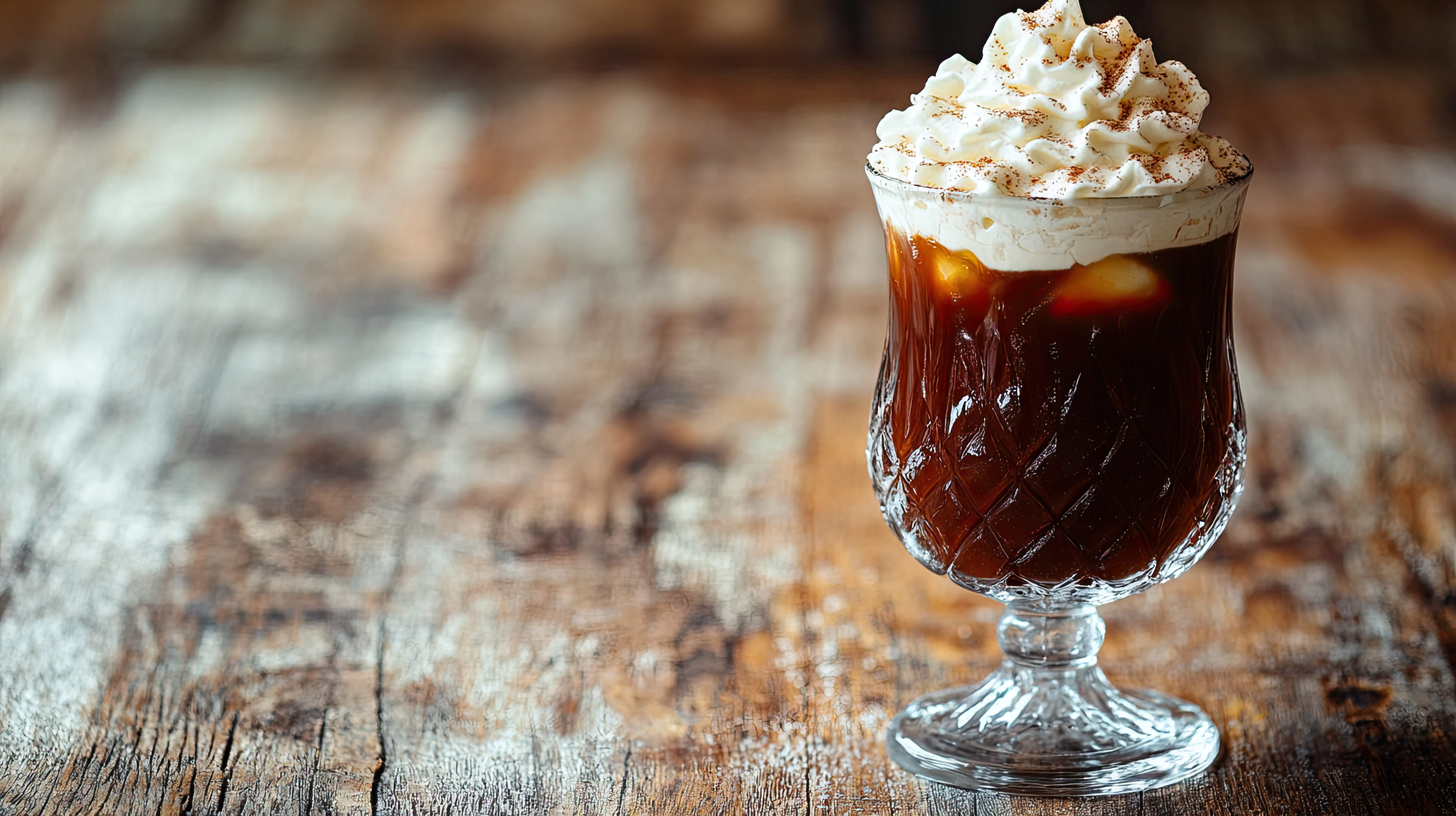 Wariacja na temat Irish Coffee – smakowa kawa po irlandzku na bazie kawy Saquella z syropem  Fabbri Mixybar Hazelnut.